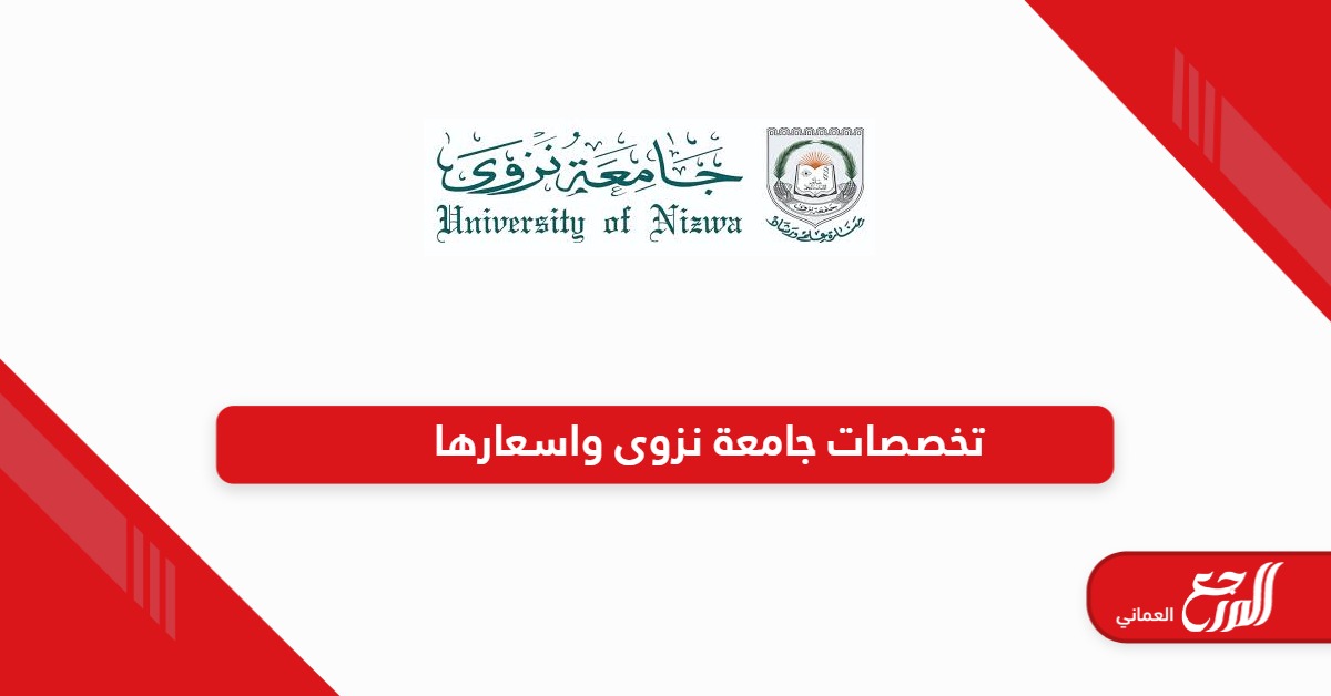 تخصصات جامعة نزوى واسعارها: القائمة كاملة 2025